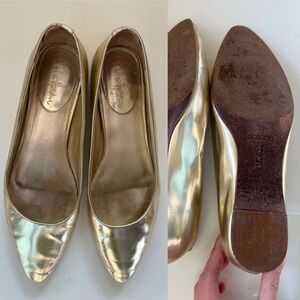 Cole Haan Gold pointed toe flats. Nike air